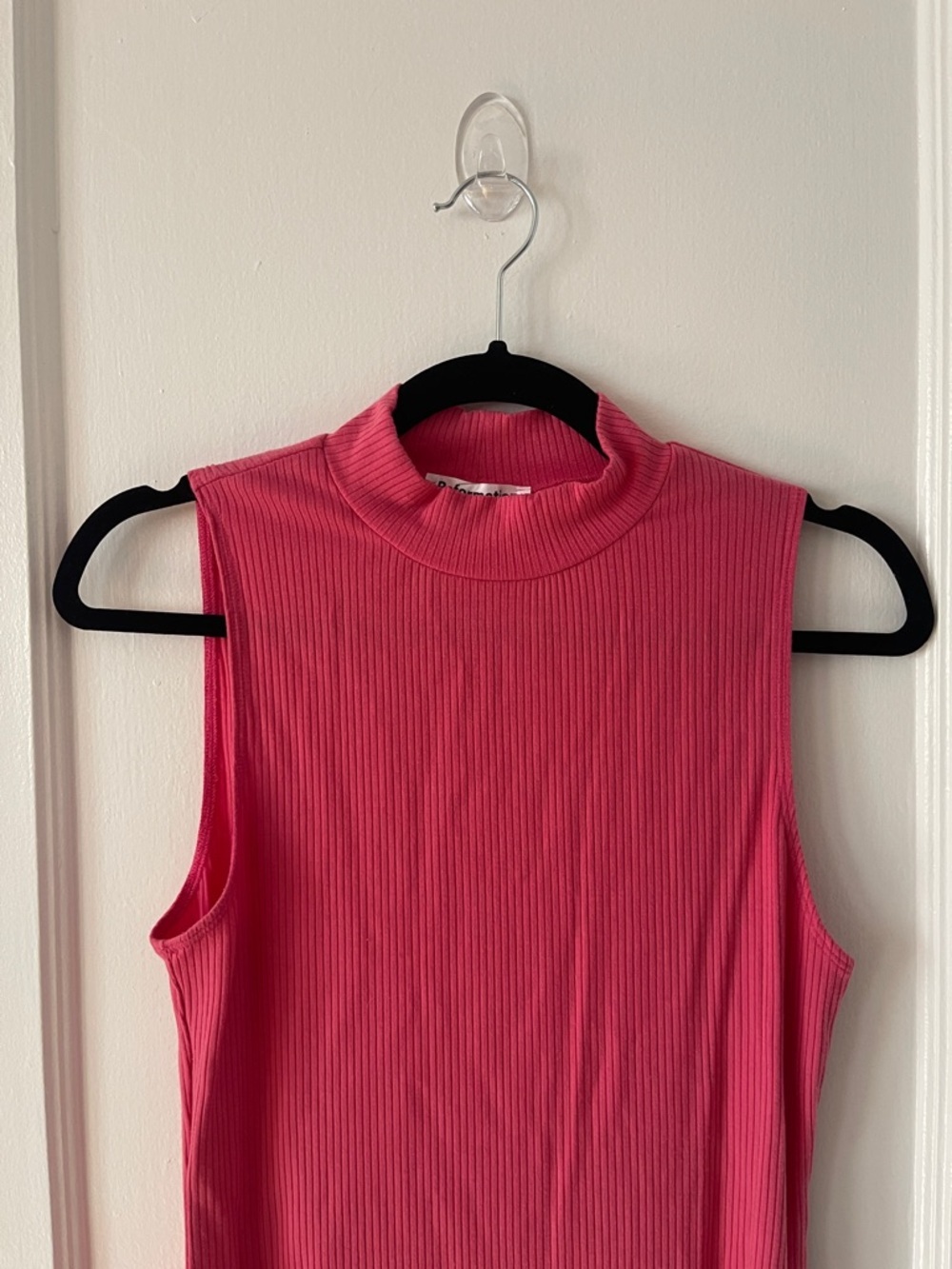 Reformation Pink Sleeveless Mock Ribbed Neck Mini Dress - Picture 4 of 9